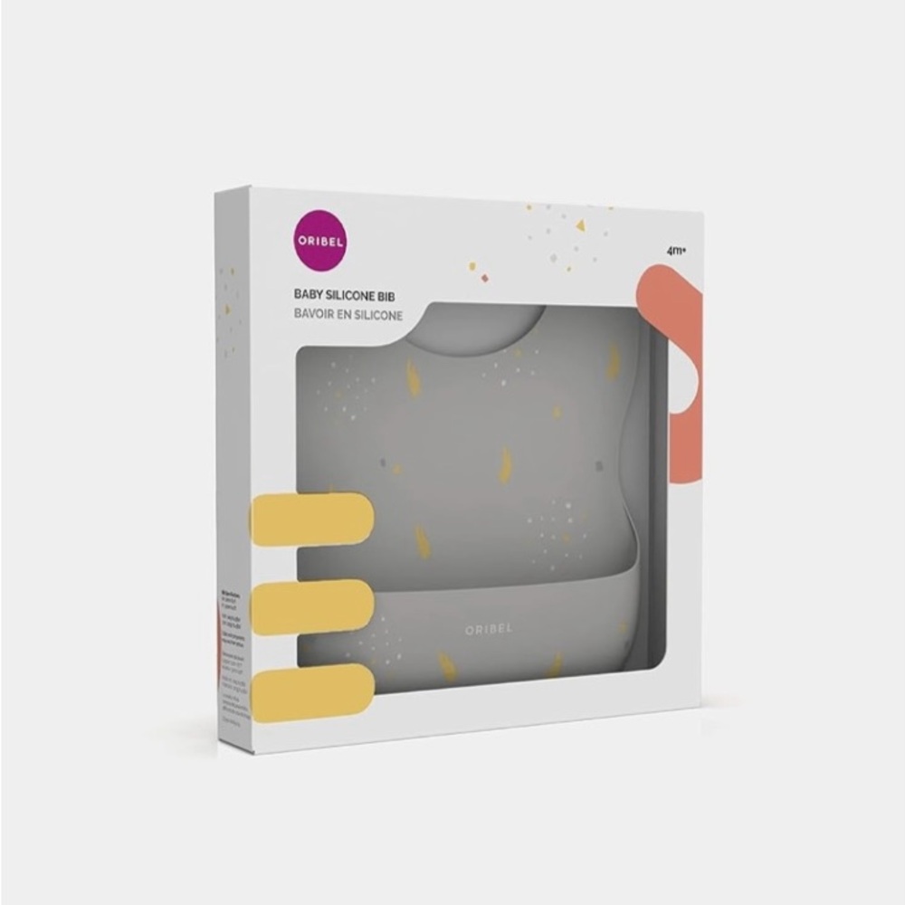 Oribel Gray Silicone Baby Bib